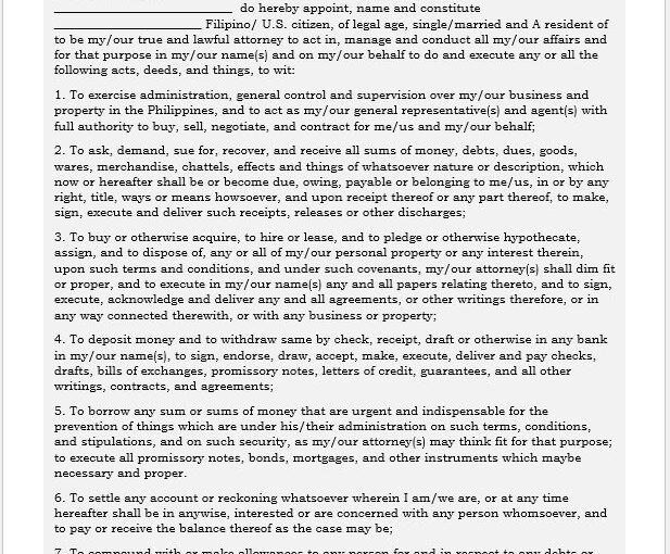 General Power of Attorney Agreement Template 01...