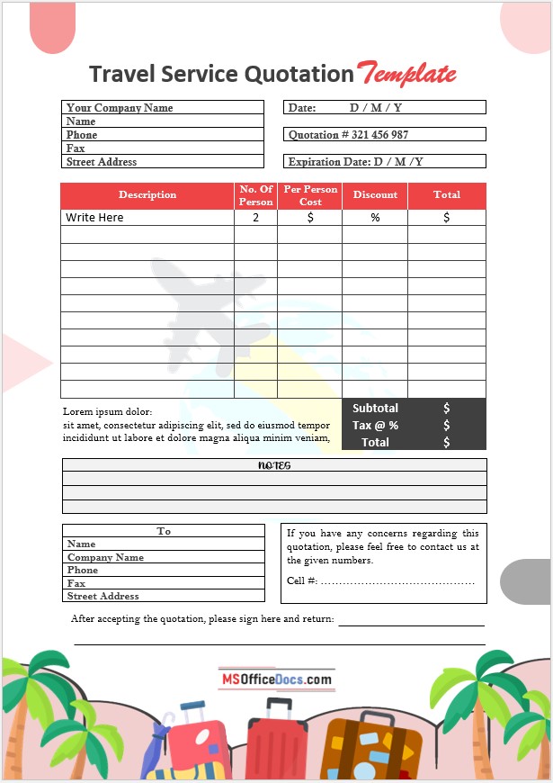 Travel Service Quotation Template 03...