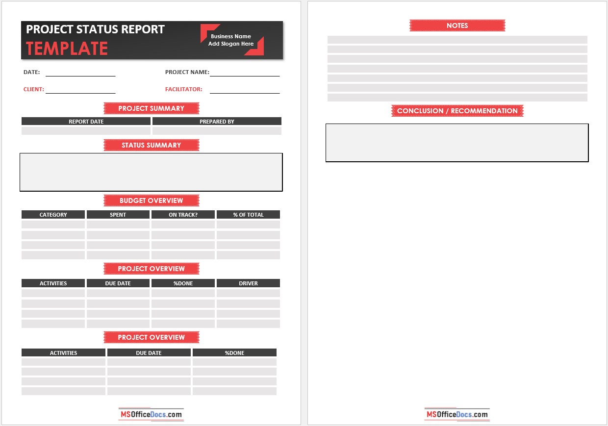 Project Status Report Template 01...