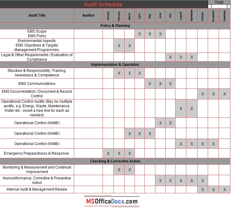 audit schedule template 01.