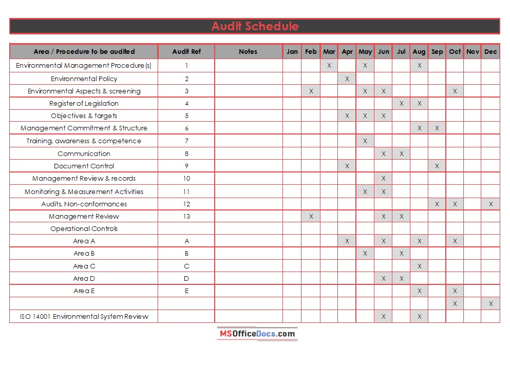 audit schedule template 08.