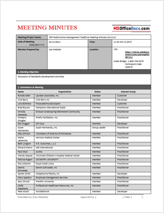 Meeting Minutes Template 04