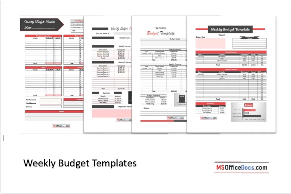 Weekly Budget Templates Cover Image