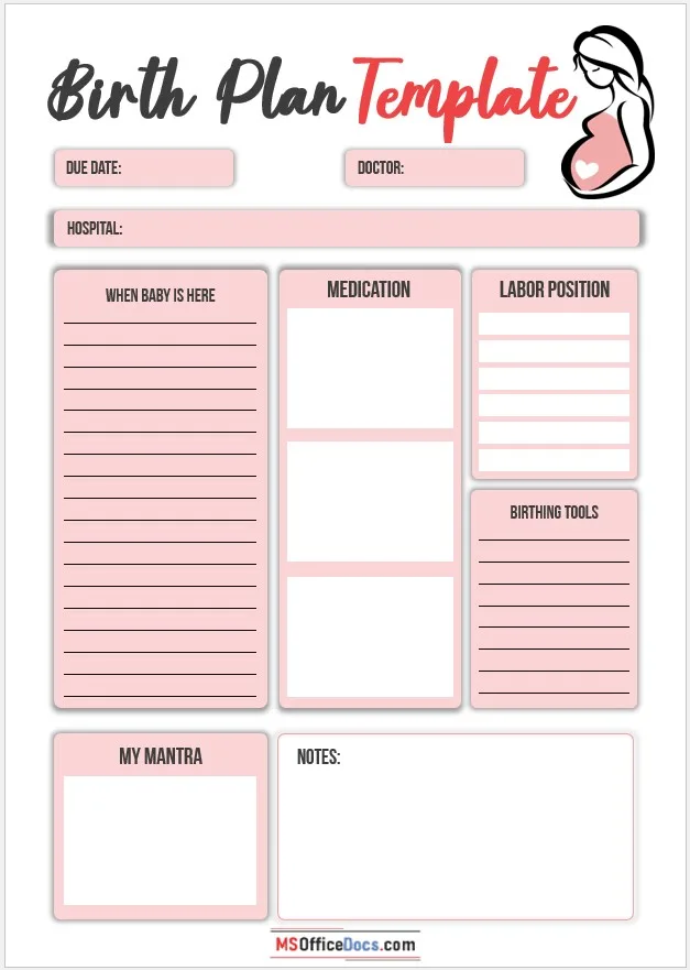 Birth Plan Template 01