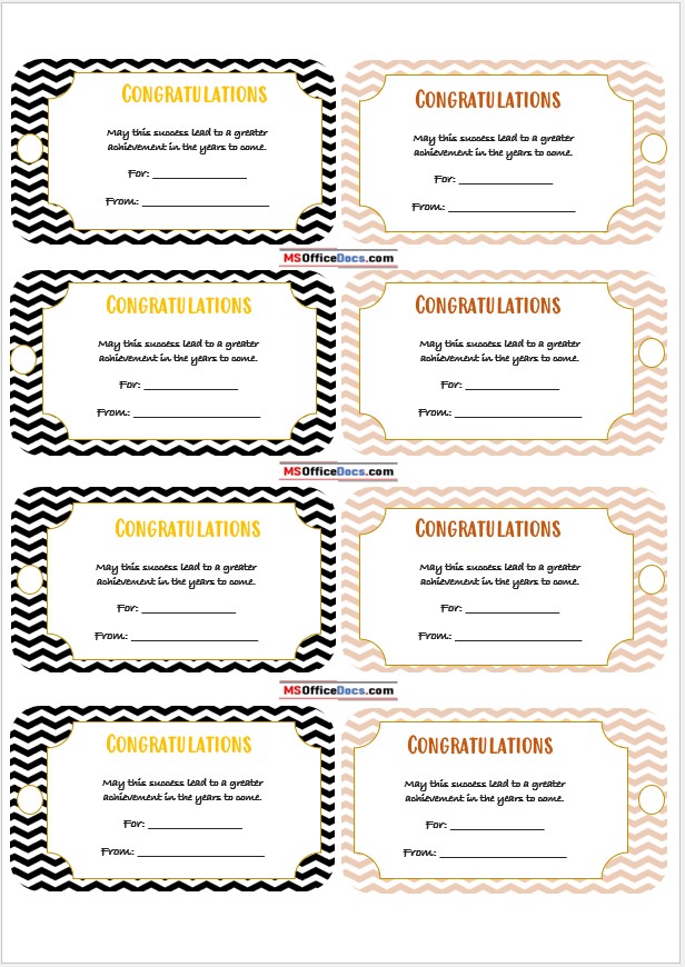 Congratulations Gift Tag Template