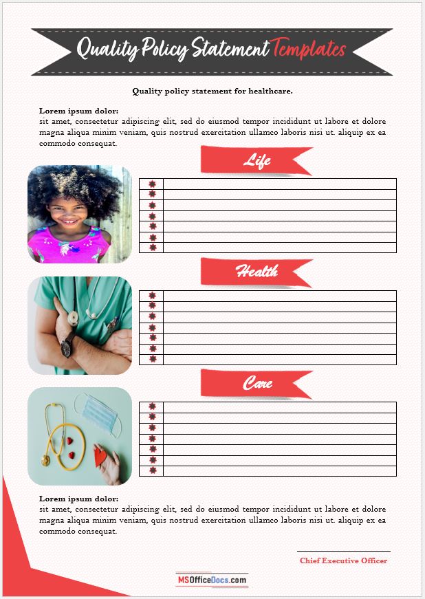 Quality Policy Statement Template 01