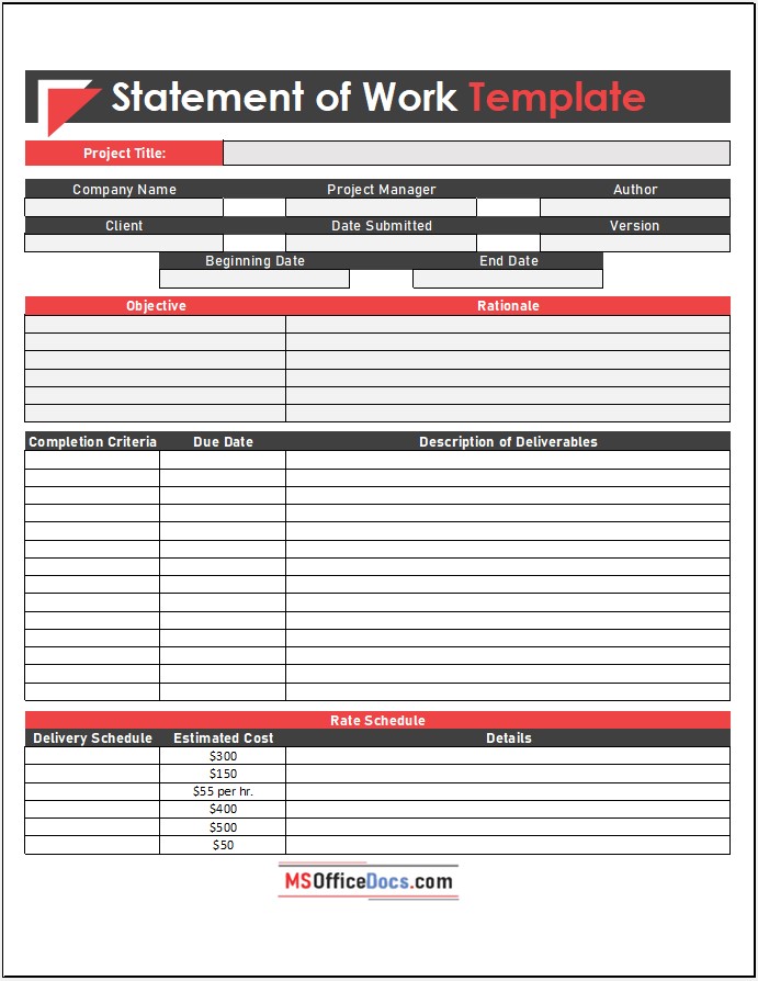 Statement of Work Template 01