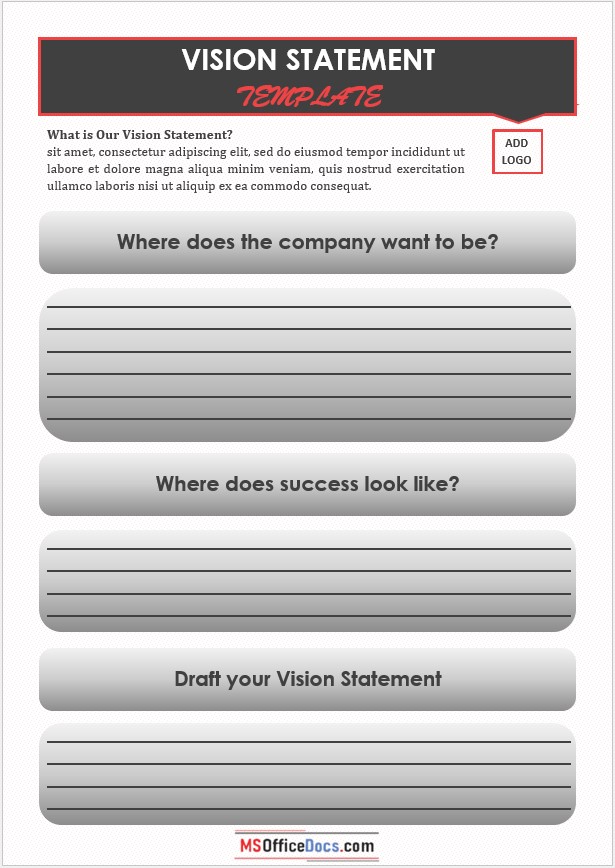 Vision Statement Template 02