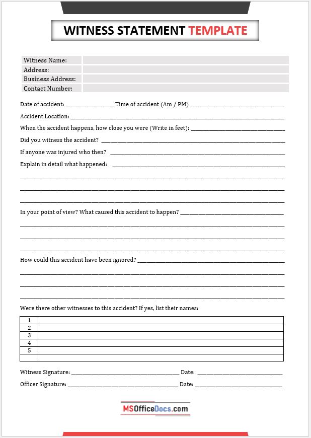 Witness Statement Template 01