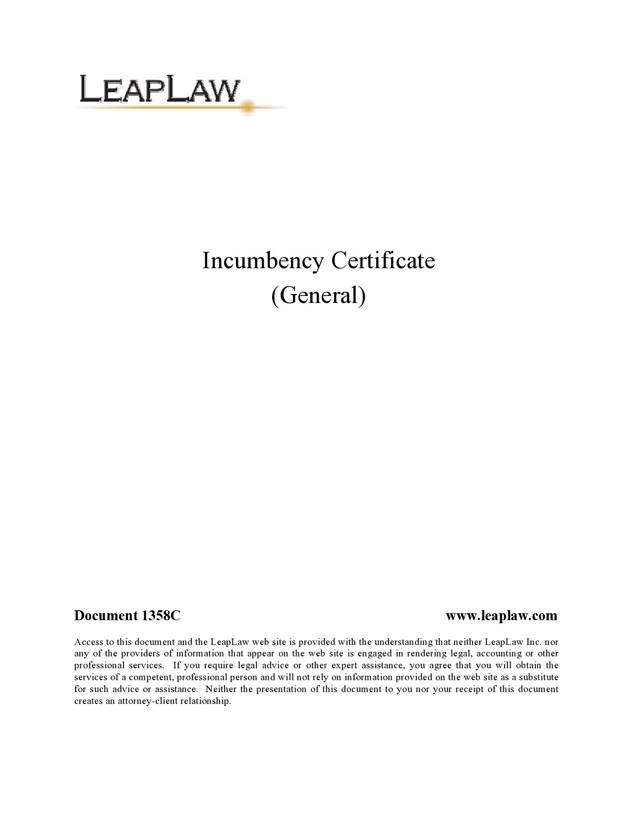 Certificate of Incumbency Template 40