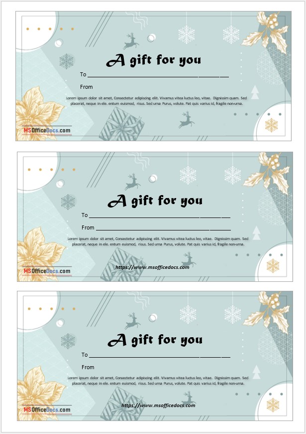 Gift Tag Design - Snow Flakes Template