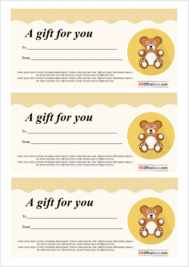 Gift Tag Design for Kids Toys