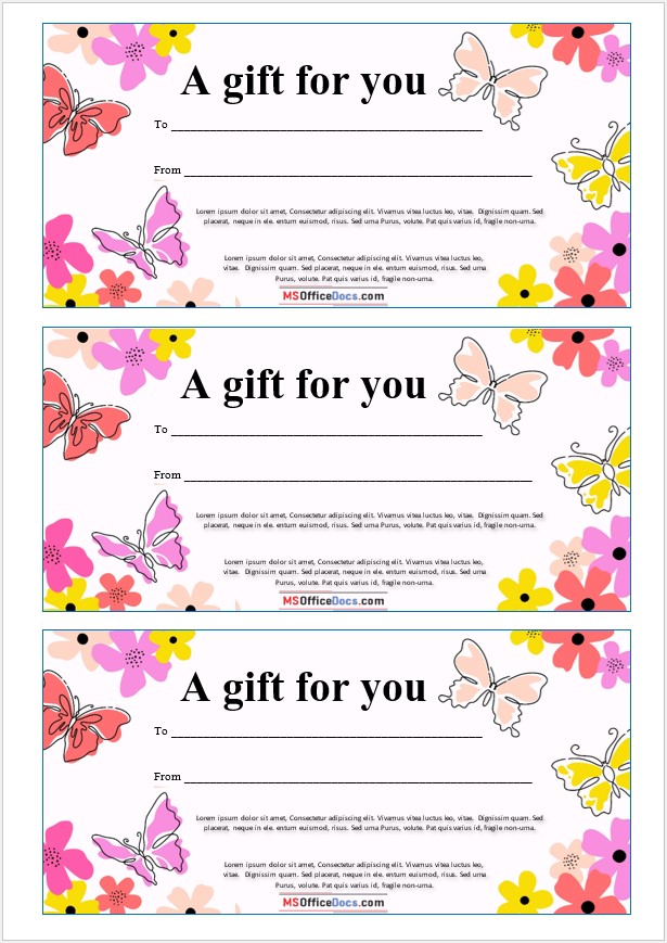 Gift Tag Template - Butterfly Design