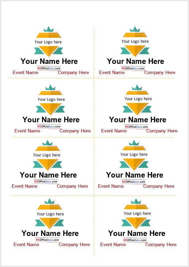 Printable Name Tag for High School Event